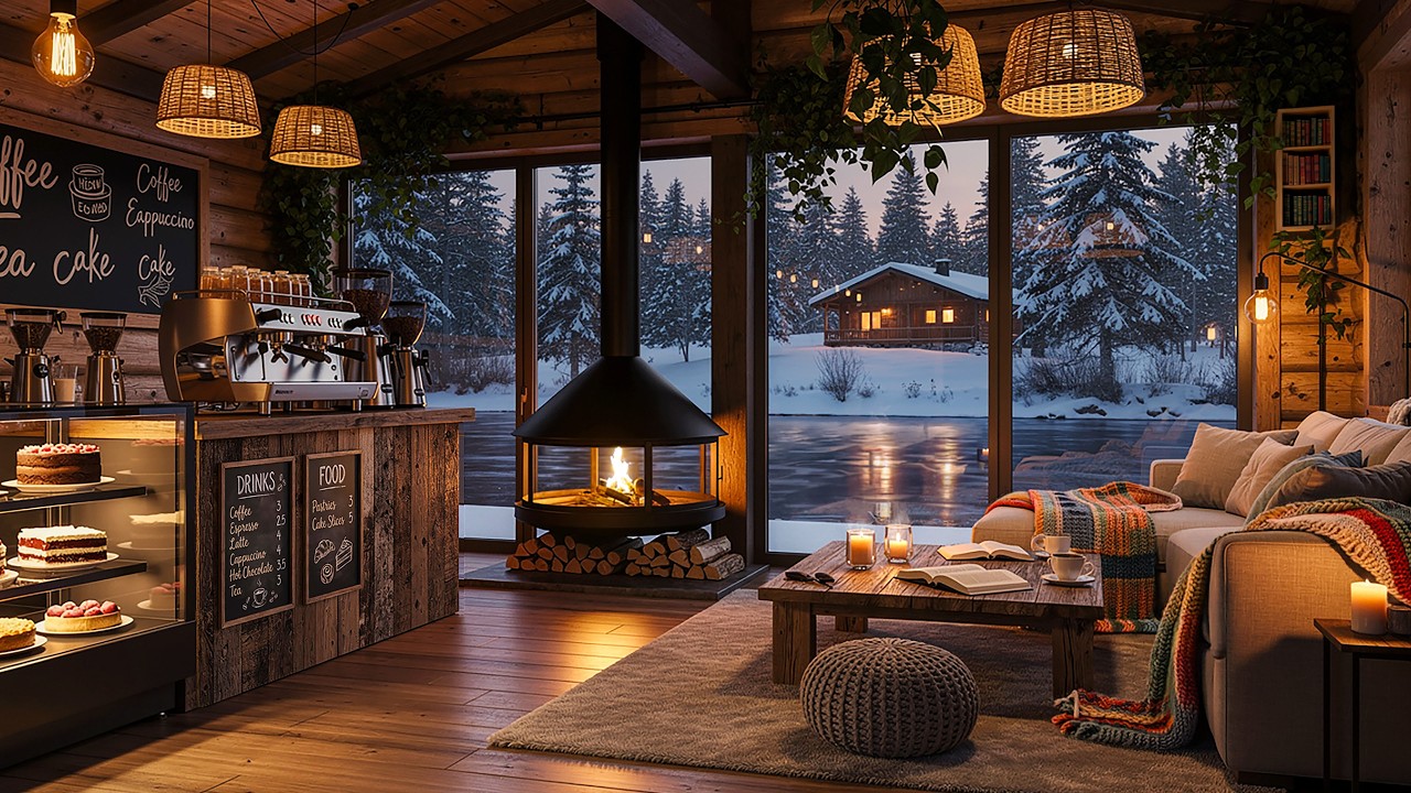 Warm Jazz Instrumental Music ⛄ This Winter Coffee Shop Will Instantly Calm Your Mind ❄️
