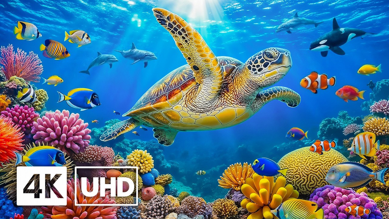 Beautiful Aquarium 4K Ultra HD - Colorful Sea Life & Ocean Sounds for Sleep, Focus & Meditation