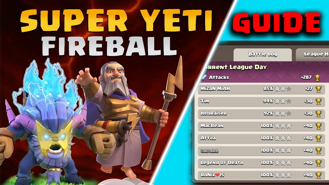 Th 17 Best Army for Ranked Mode & Clan Wars | Super Yeti Fireball | Clash Of Clans