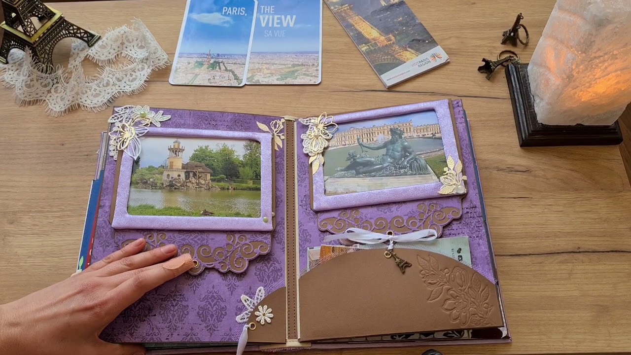 Обзор альбома с элементами POP UP "Мелодия Парижа"/Scrapbook ideas 💡/pop up album/скрапбукинг