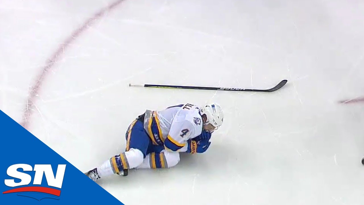 Taylor Hall Heads To Locker Room After Taking Puck To The Face