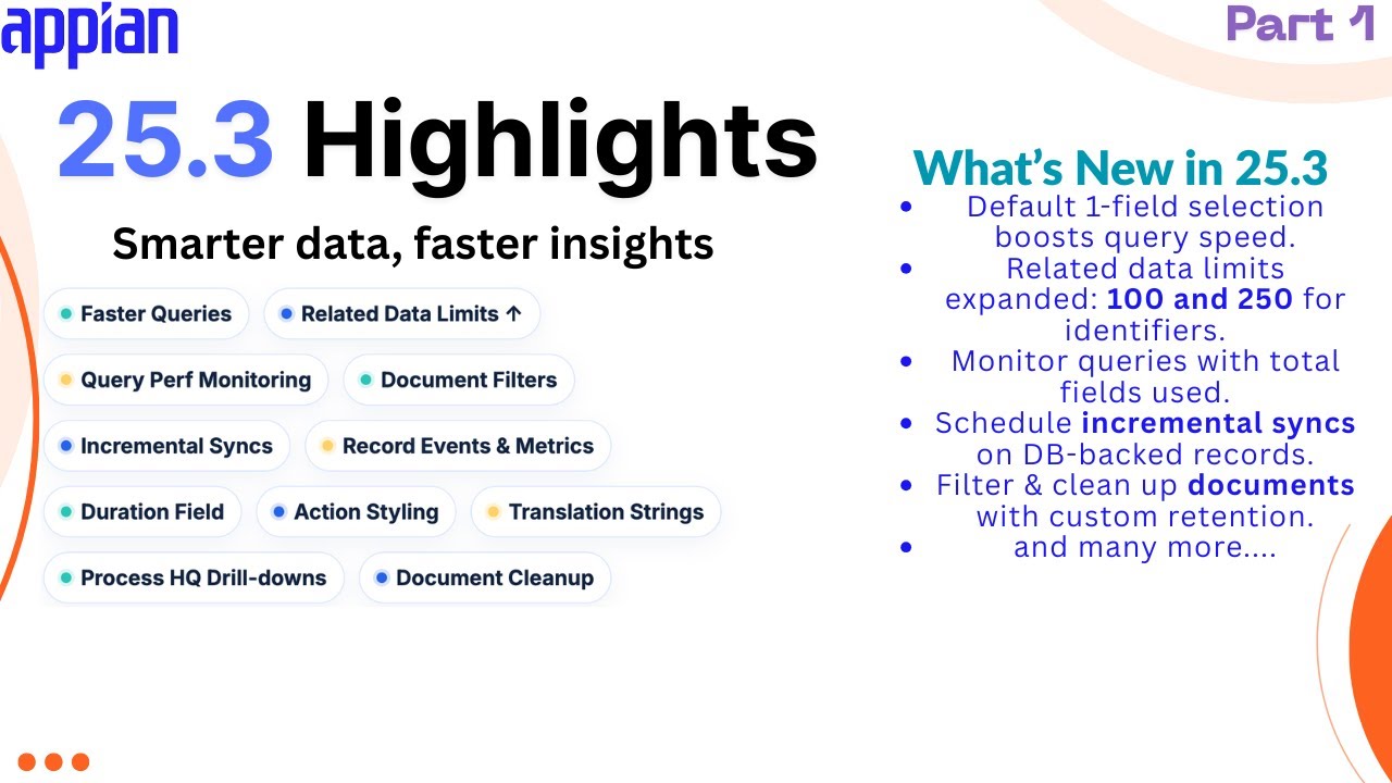 Appian 25.3 Highlights (Part 1) | Smarter Data Fabric & Performance Enhacements