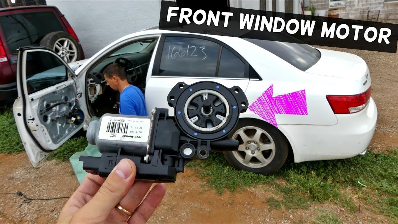 HOW TO REPLACE REMOVE FRONT WINDOW MOTOR ON HYNDAI SONATA