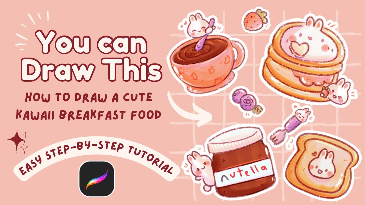 How to Draw a Cute Kawaii Breakfast Food 🍓| Easy Step-by-Step Drawing | Beginner-Friendly Tutorial ✨