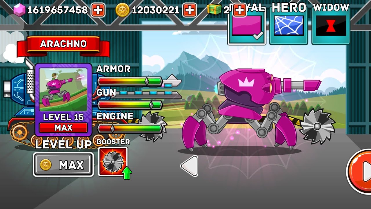 Hills of Steel All Tanks Upgraded to MAX Level