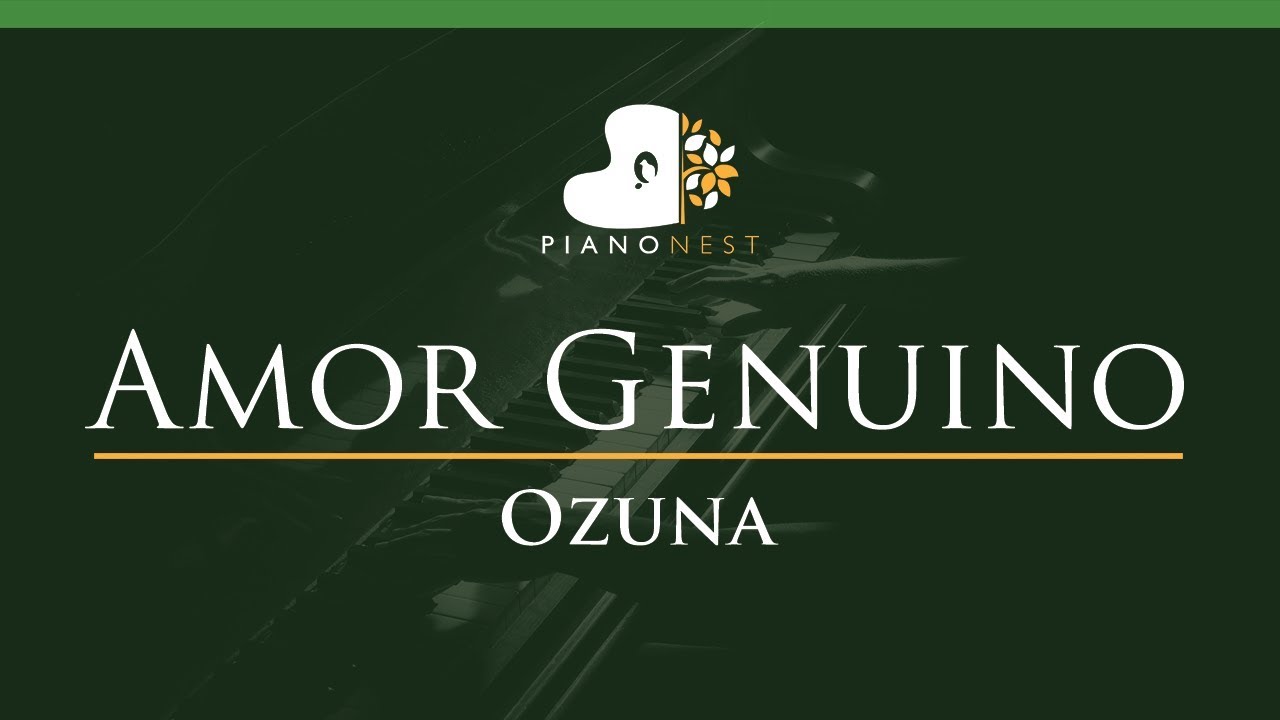 Ozuna - Amor Genuino - LOWER Key (Piano Karaoke / Sing Along)
