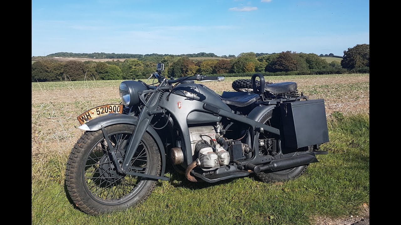 Walkaround and ride a 1941 Zundapp KS600 WH with BW38. (HD)