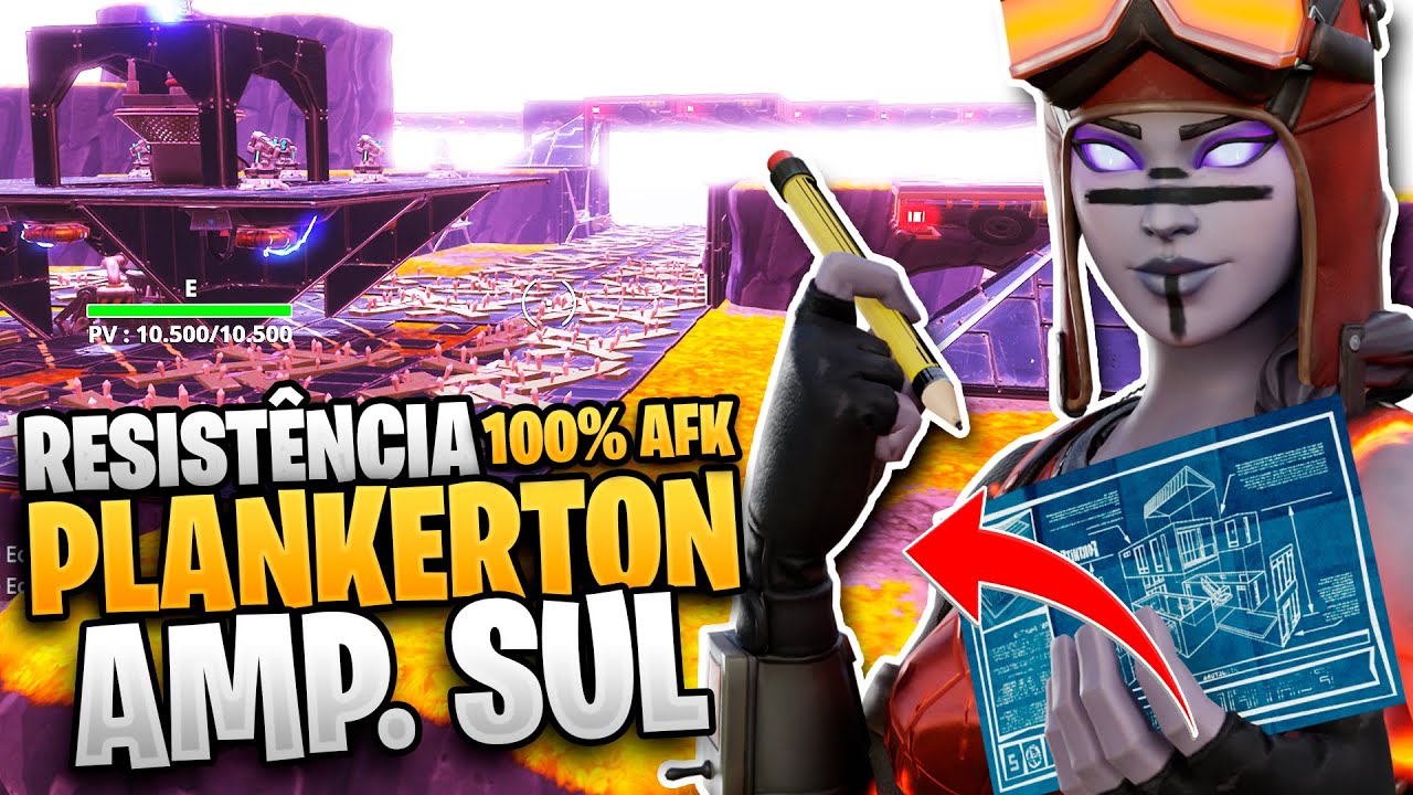 💥 RESISTÊNCIA 100% AFK PLANKERTON - AMPLIFICADOR SUL /Fortnite Salve o Mundo