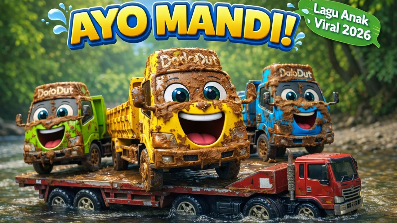 Truk Lucu Bermain Lumpur Kotor 🚛- Ayo Mandi Bersama Truk🚿💦| Lagu Roda Roda Truk Terbaru 2026 🎵
