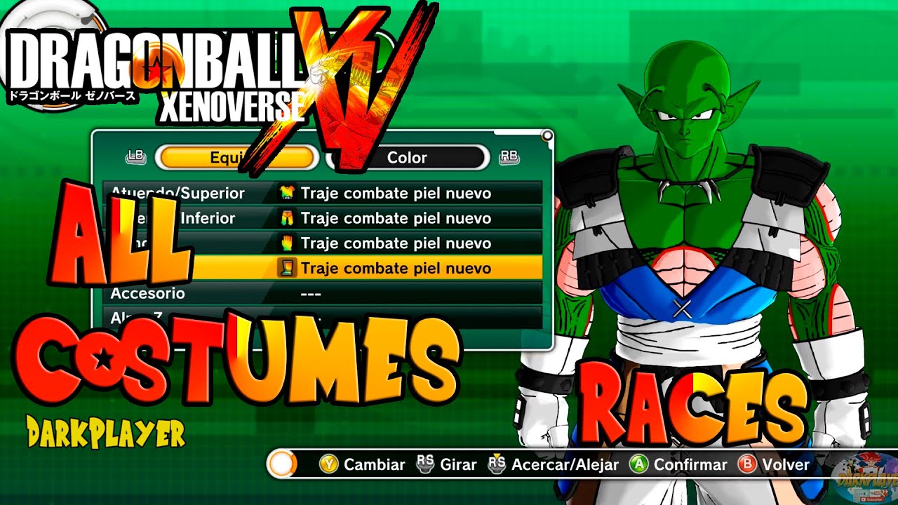 Dragon Ball Xenoverse - All Costume Sets + Unique Race | Todos los Trajes + Los Exclusivos de Raza