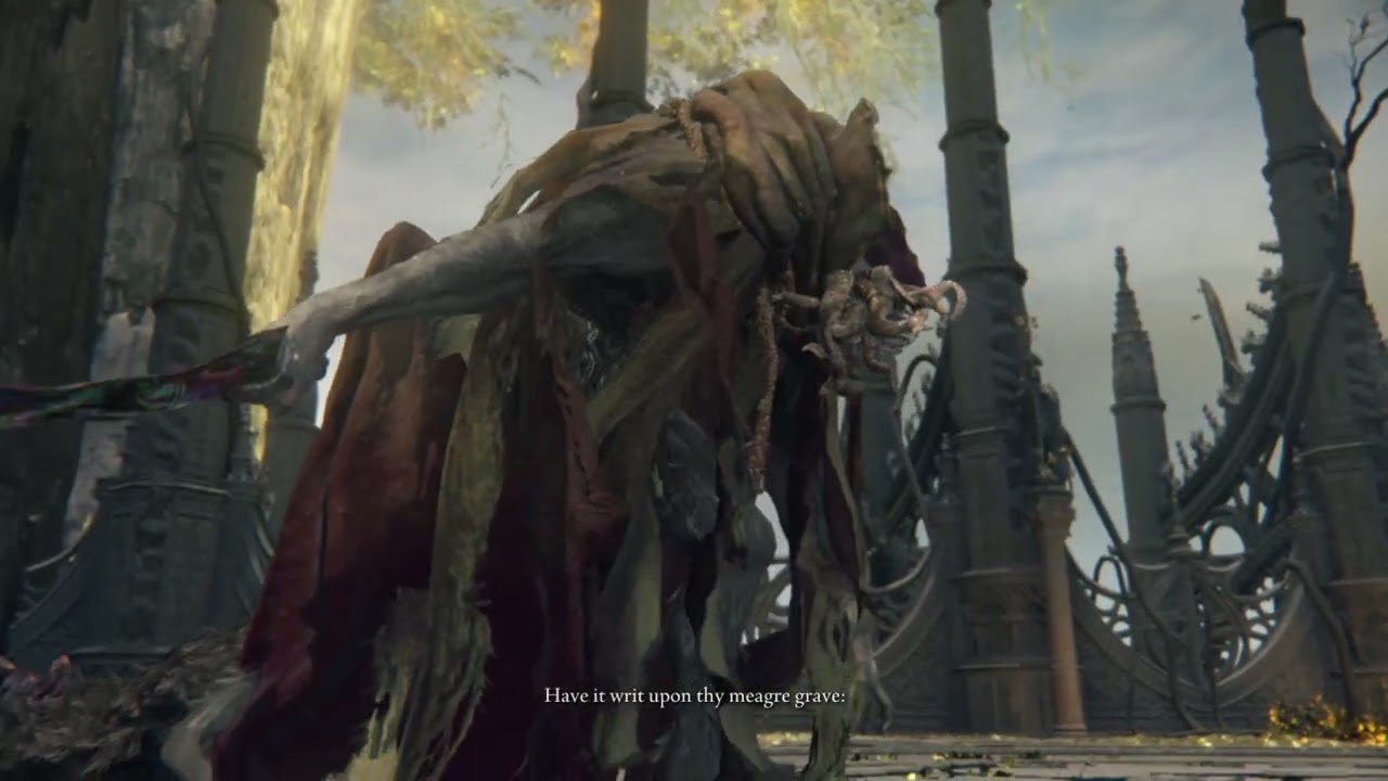 Destroying Morgott, the Omen King as Malenia (NG+)