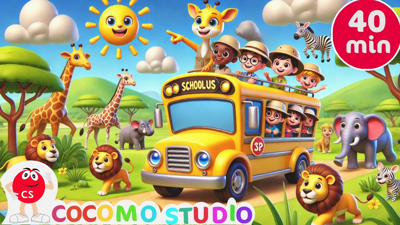 Песенка про колёса автобуса 🚌 | Классическая детская песенка, интерактивные движения и возможност...