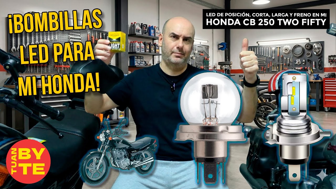 LED HONDA CB250 TwoFifty 🏍️ Parte 1 |  Cómo instalar bombillas LED 💡en tu Moto |  UPGRADE LED⚡