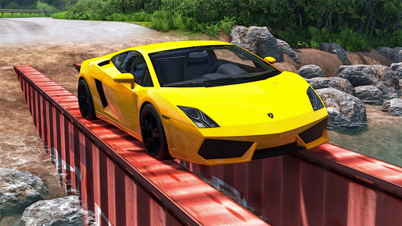 Cars vs Container Bridge #6 - BeamNG.Drive