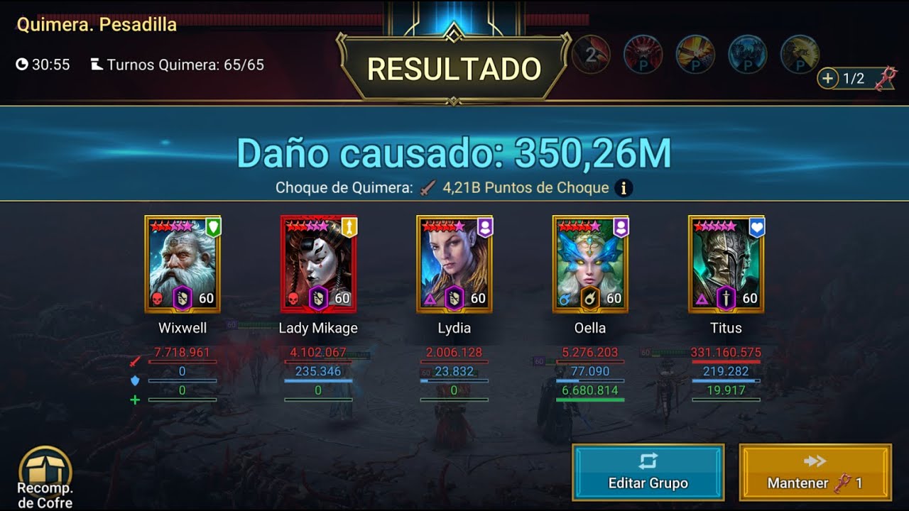 Poltergeist Raid Shadow Legends - Quimera Brutal+Nightmare Setup Titus/Wixwell