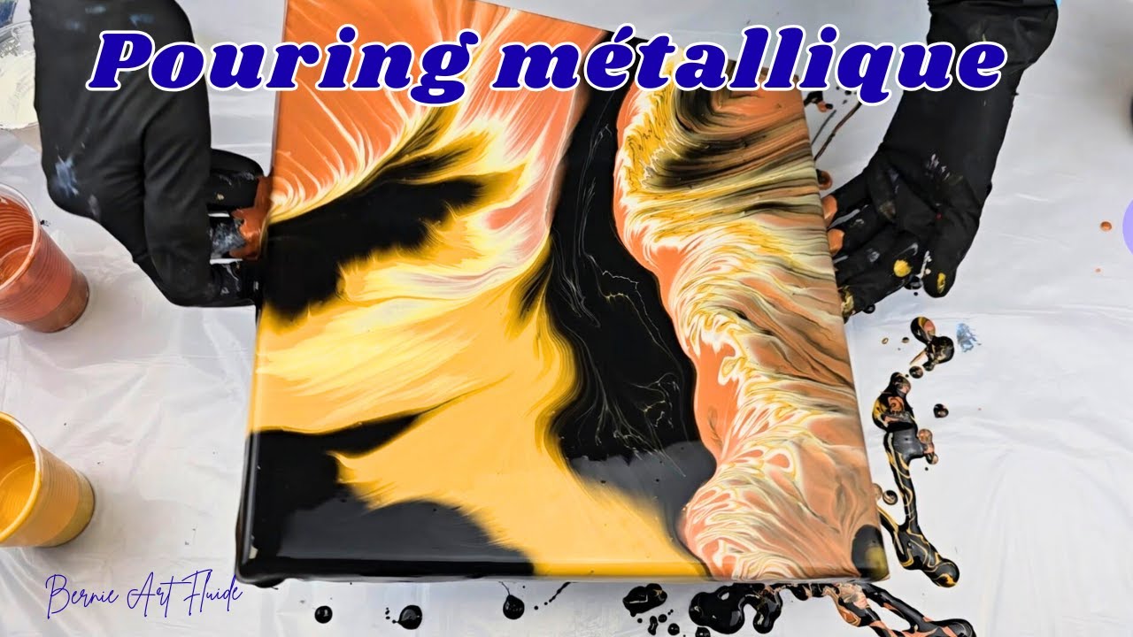 Effet de cellules avec les peintures métallisées #acryliquepouring