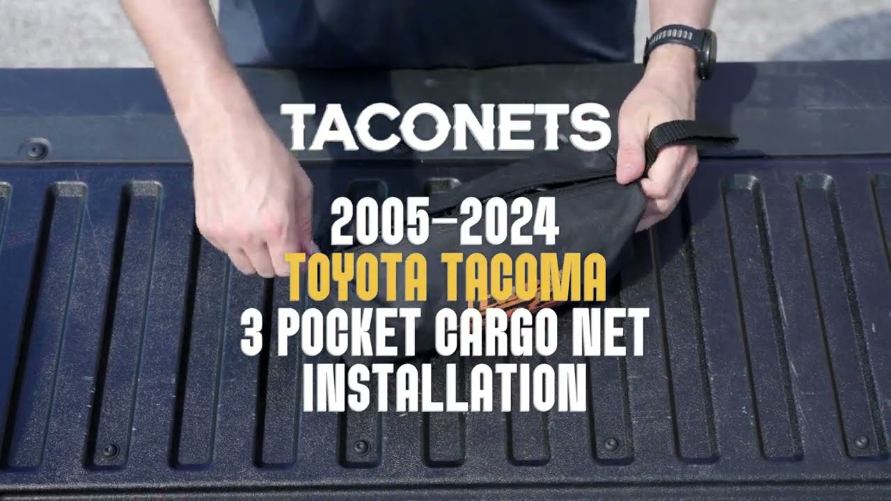TACONETS installation of Toyota Tacoma Three-Pocket Cargo Net for 2005+ Tacoma's