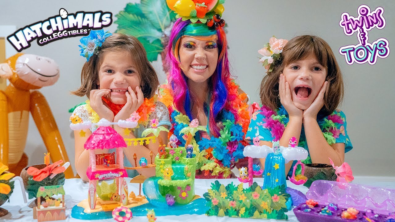 Princess Lollipop has a TROPICAL PARTY with Season 4 Hatchimals and Twins Kate & Lilly!!