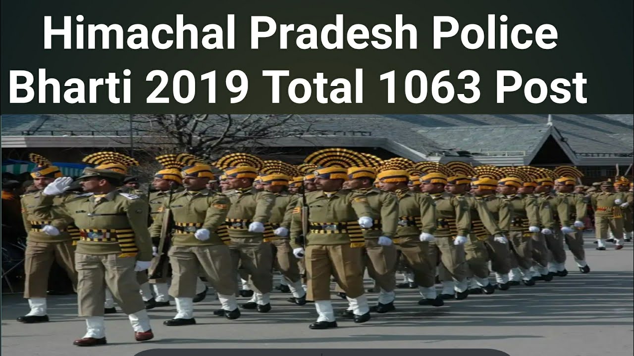 HP POLICE BHARTI 2019, HP POLICE CONSTABLE RECRUITMENT 2019,1063 VACANCIES