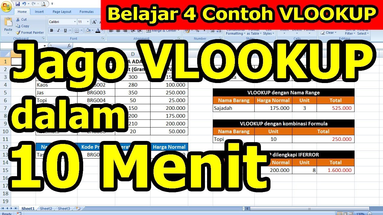 4 Macam Rumus VLOOKUP