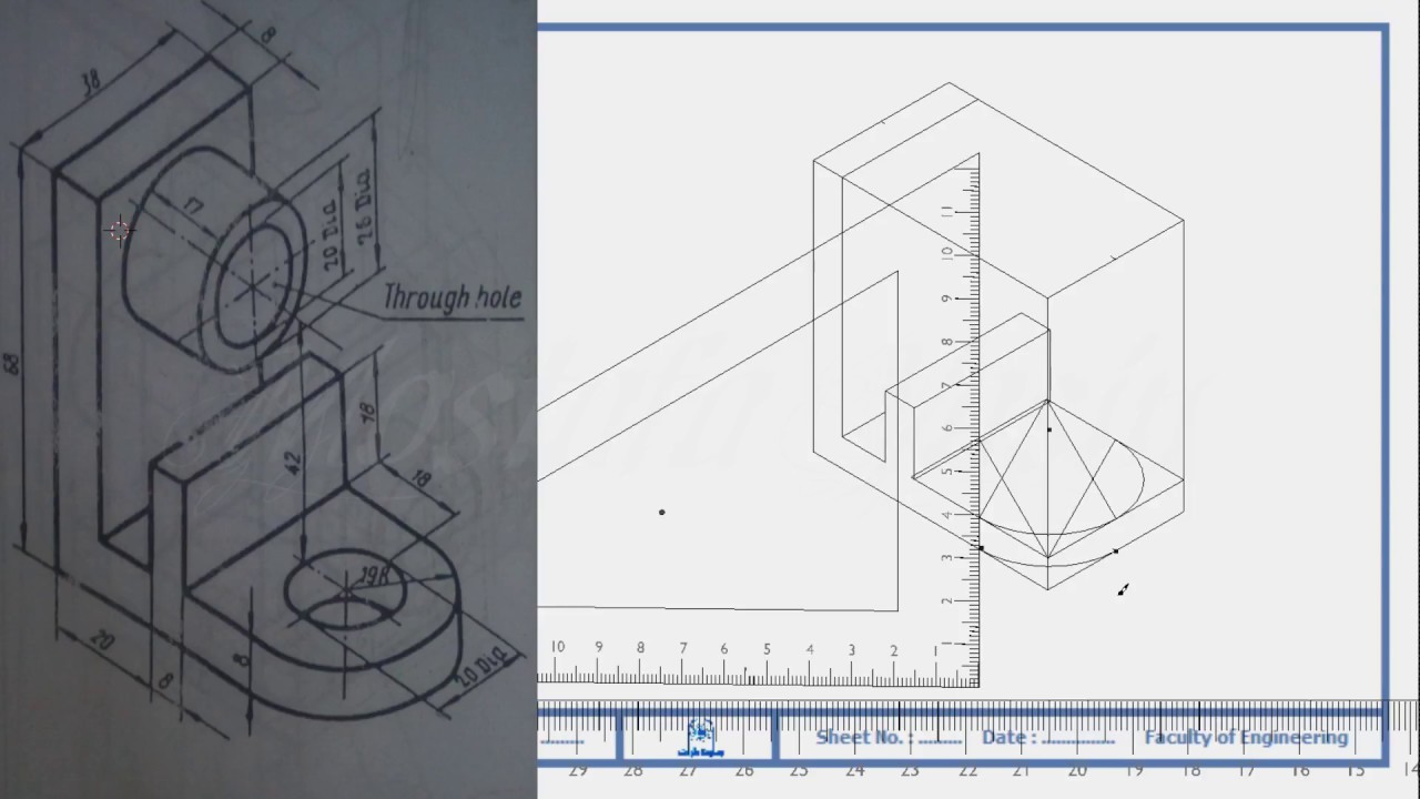 شرح رسم المجسم (isometric) من الصفر بالتفصيل : المجسم 1