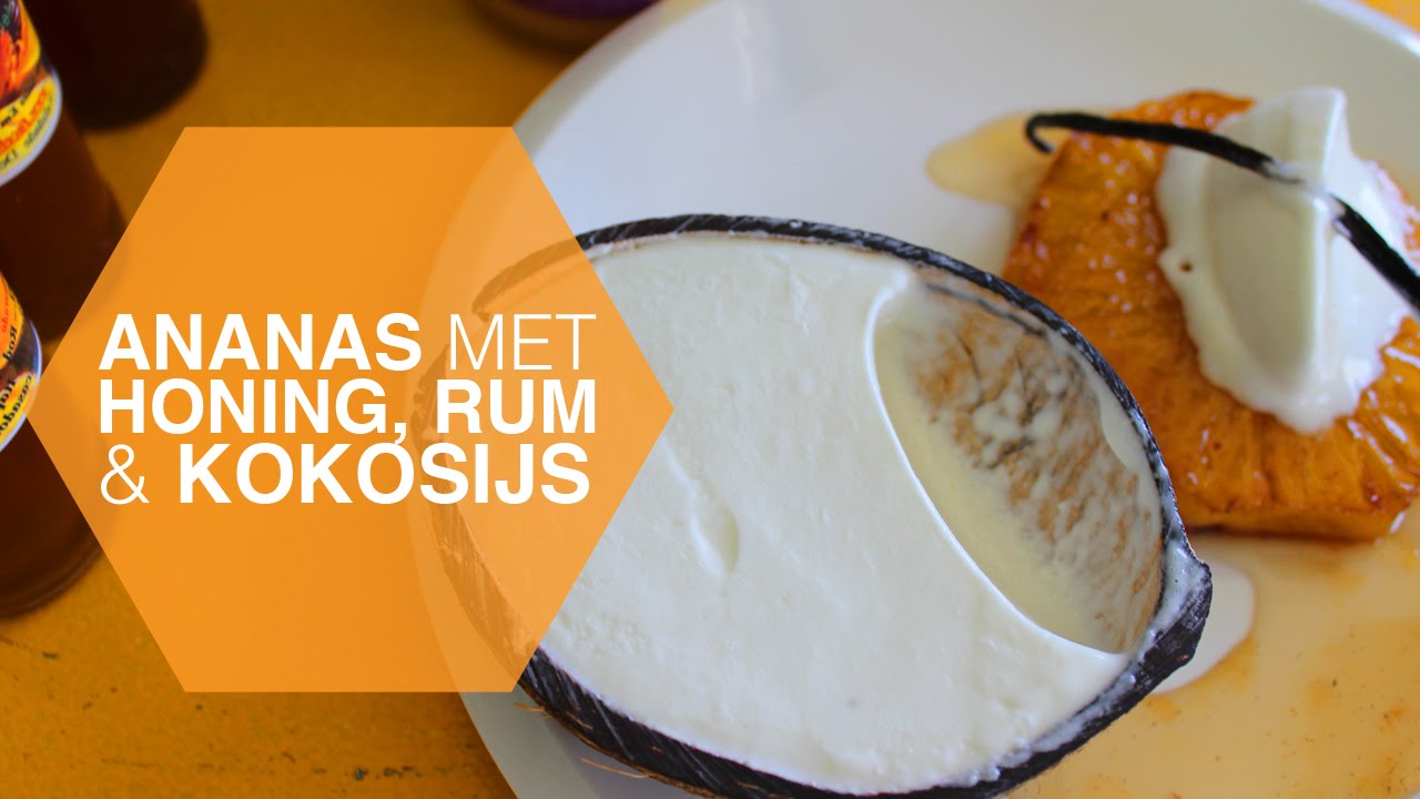 Ananas met honing, kokosijs en rum (recept) | The Honey Project