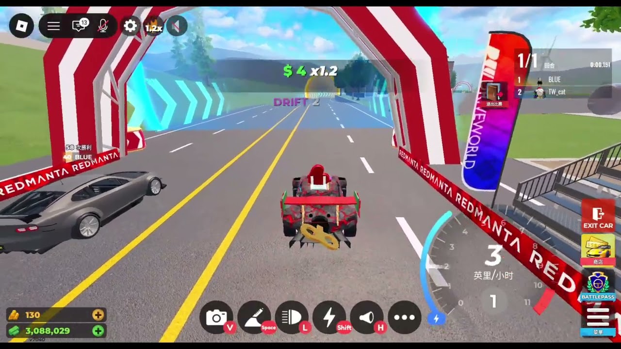 ➤ Roblox 駕駛世界 ～ 我應該有認真開車，波麗士大人不能抓我喔！