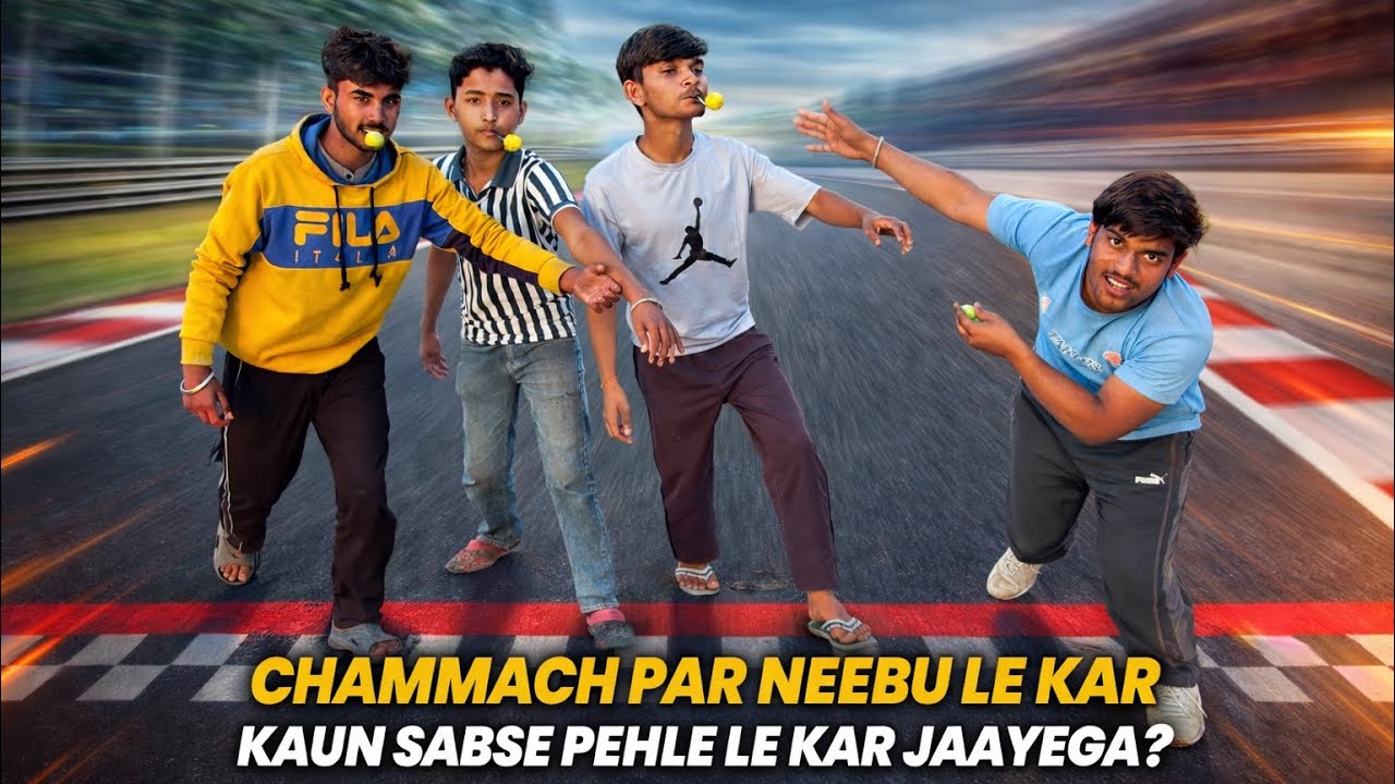 Chammach Par Neevu Balance!😬Sabse Pehle Kaun Pohchega? Impossible Neevu Challenge🥄| Sabse Tez Kaun? 