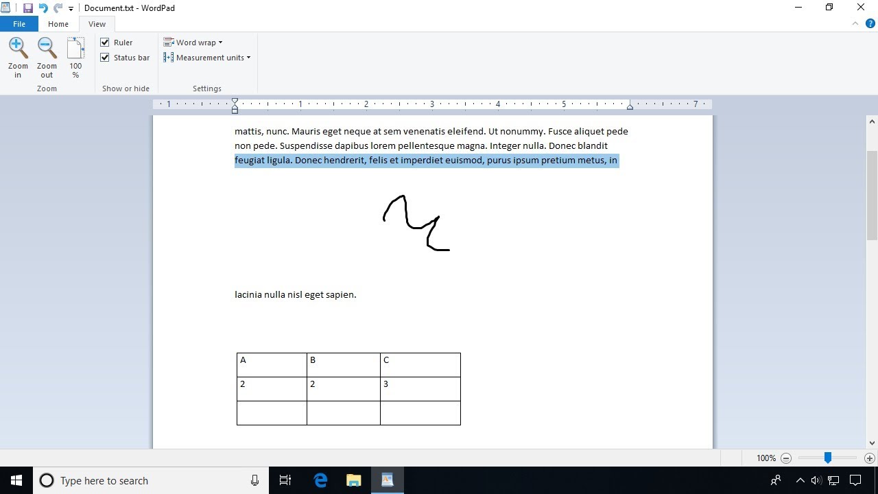 Windows 10 : Using the WordPad Application