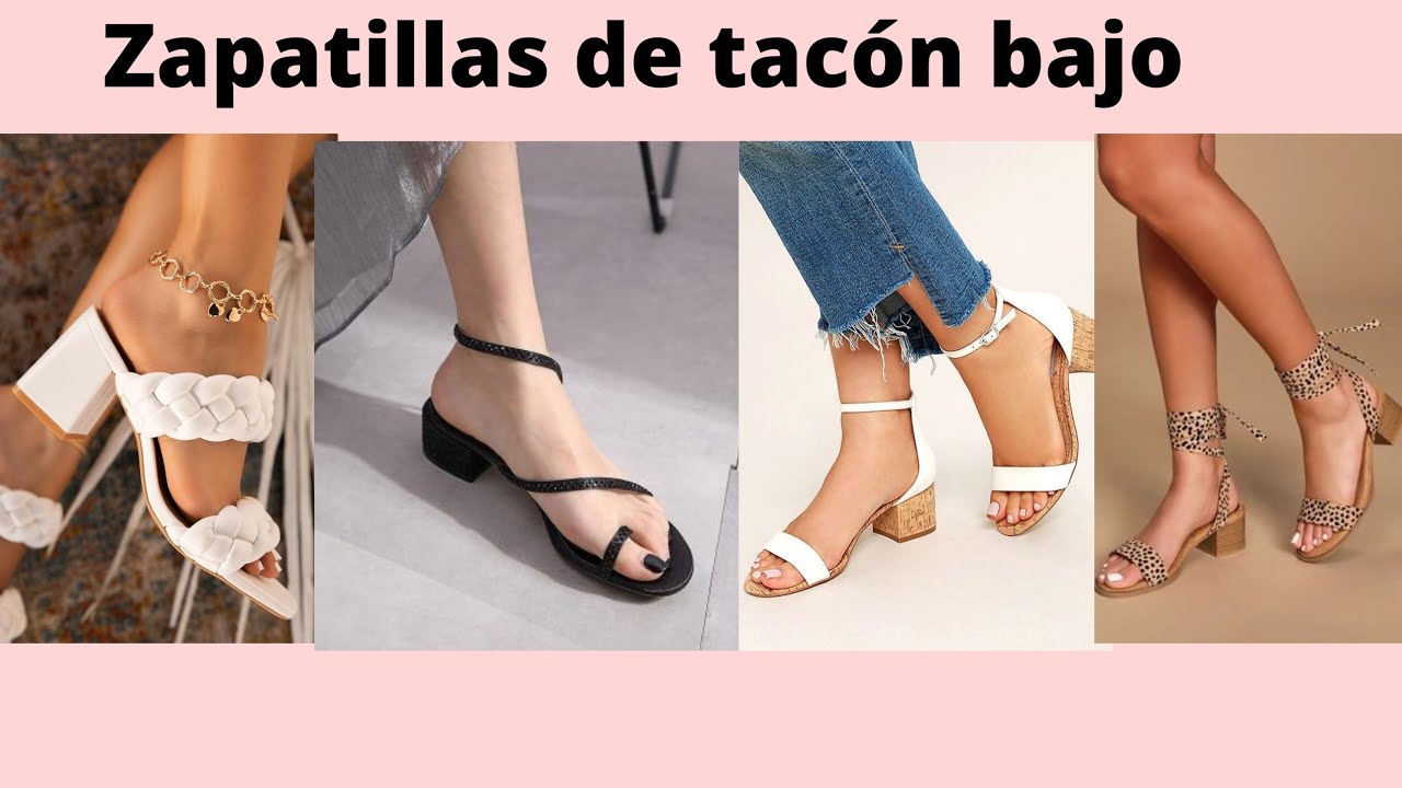 Zapatillas de tacón bajo en tendencia/ Zapatillas elegantes y comodas