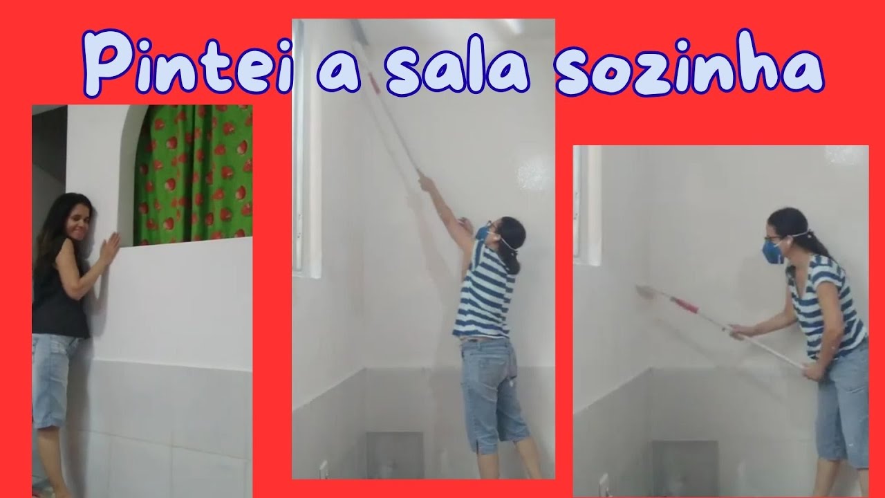 Arrumando a casa  pra ficar bonita! PINTANDO A SALA sozinha 