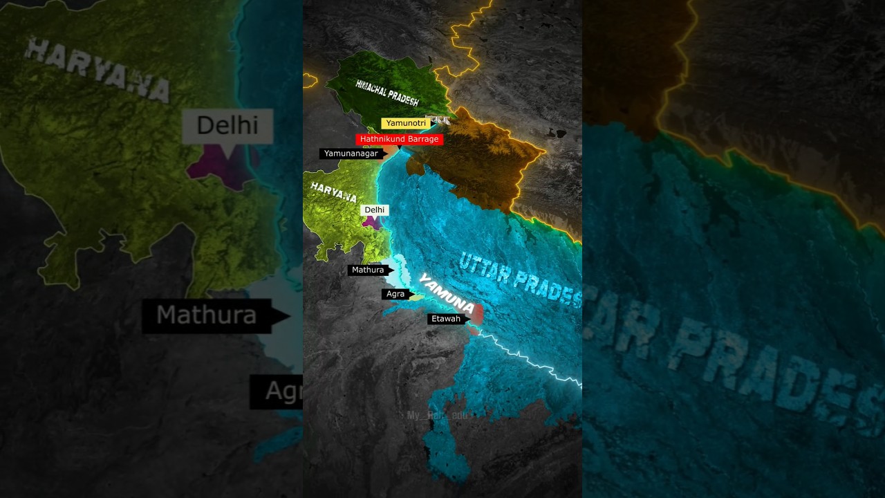 Yamuna river system ||यमुना नदी|| #map #geography #upsc #ias #yamuna #river