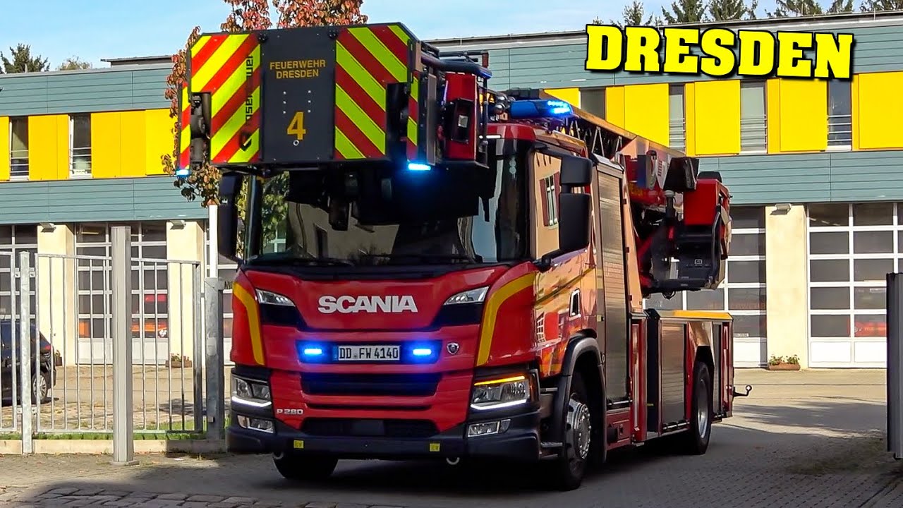 [Löschzug 4 & 5] - FEUERWEHR DRESDEN: Einsatzfahrten Zusammenschnitt (4 Feuerwachen rücken aus)