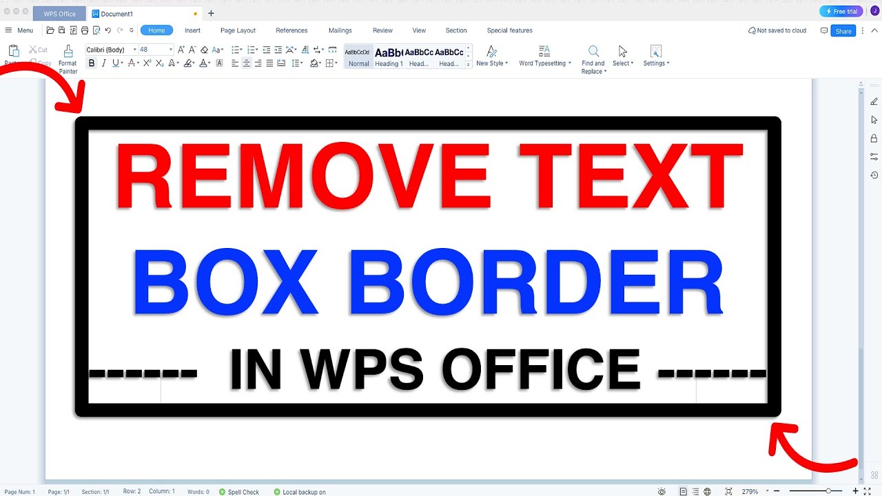 How To Remove Text Box Border In WPS Office