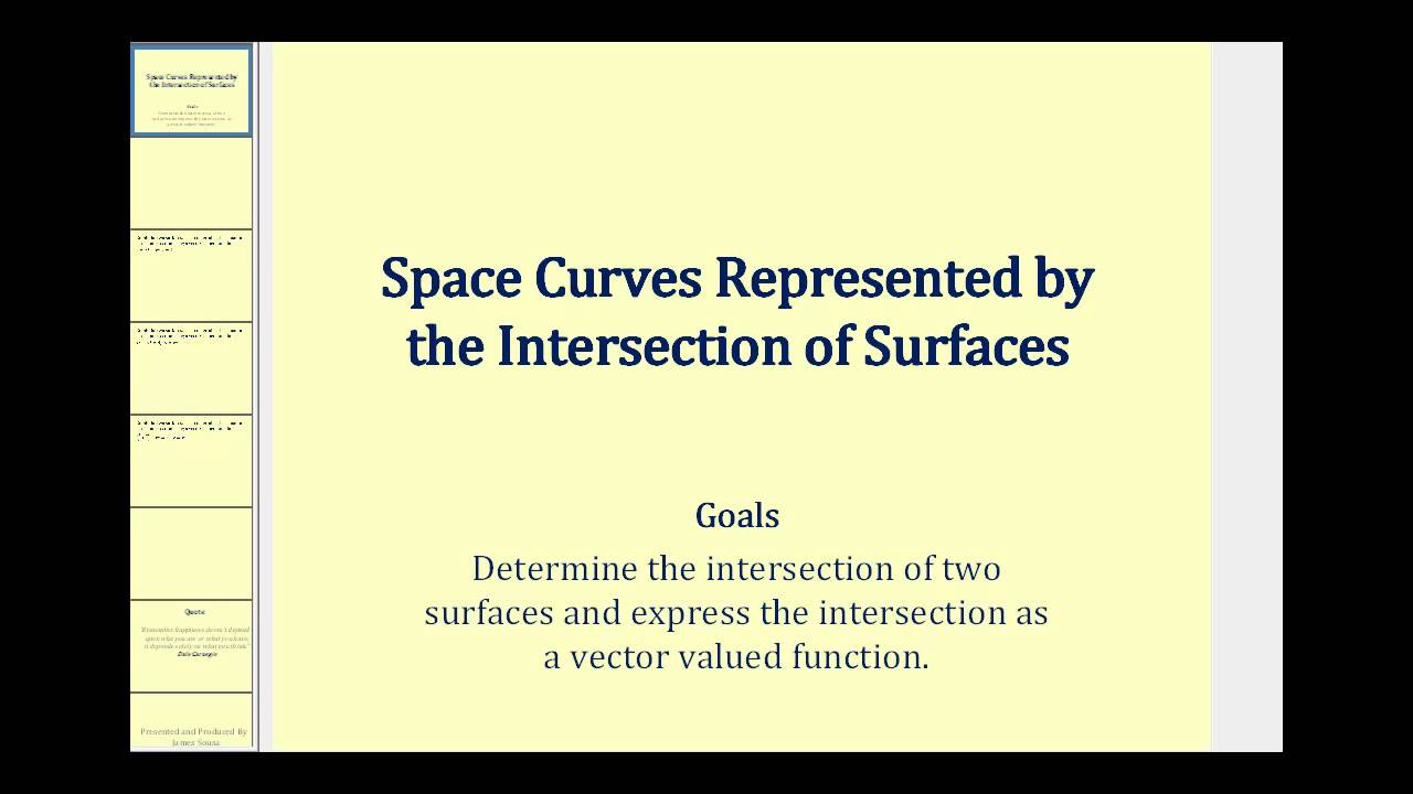 Determine a Vector Valued Function from the Intersection of Two Surfaces