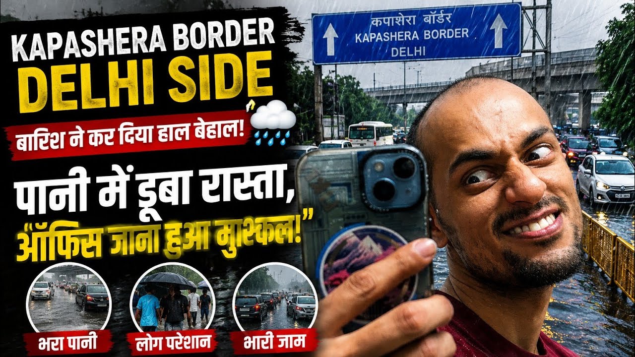 🌧️ Kapashera Border Flooded! Office Jana Ban Gaya Challenge 😱 | Delhi Rain Vlog