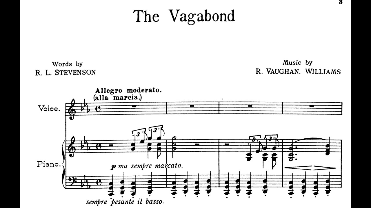 The Vagabond (C Minor), Ralph Vaughan Williams, Piano Accompaniment.