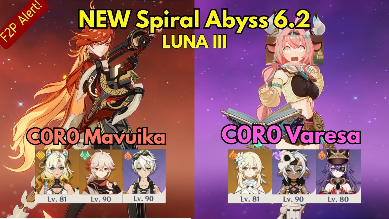 C0 Varesa Overload  & C0 Mavuika Mono Pyro | NEW Spiral Abyss 6.2 LUNA III | Genshin Impact