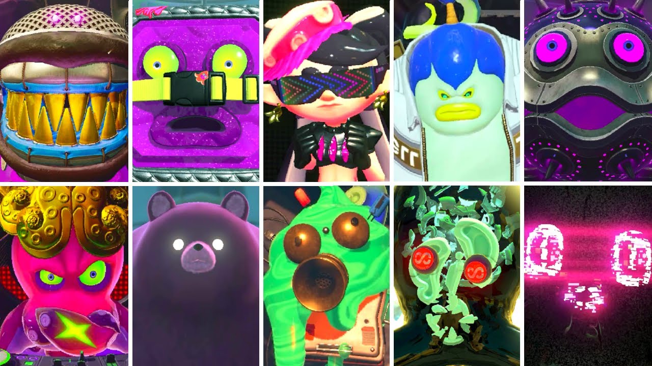 Splatoon Series - All Bosses (DLC Included)
