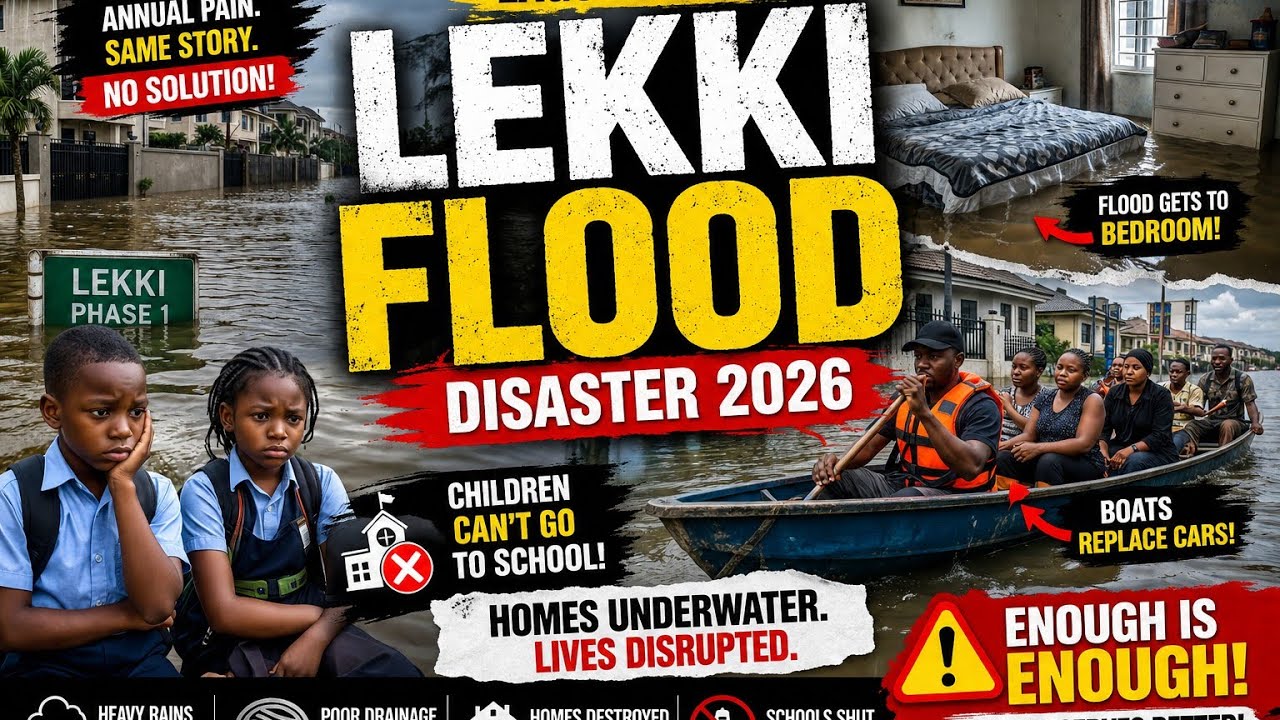 Lagos Lekki Flood Disaster: Homes Underwater, Bedrooms Flooded, Children Can't Go to School!