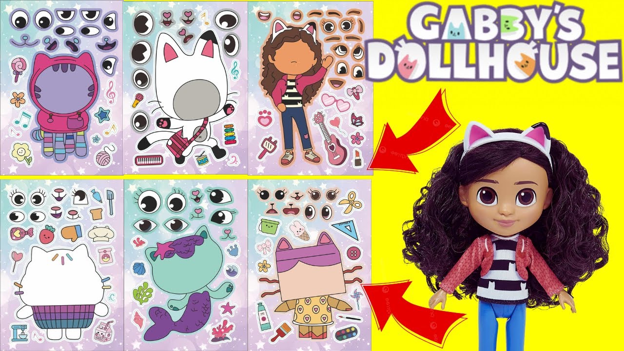 Gabby's Dollhouse DIY Make a Silly Face Stickers Activity Crafts for Kids