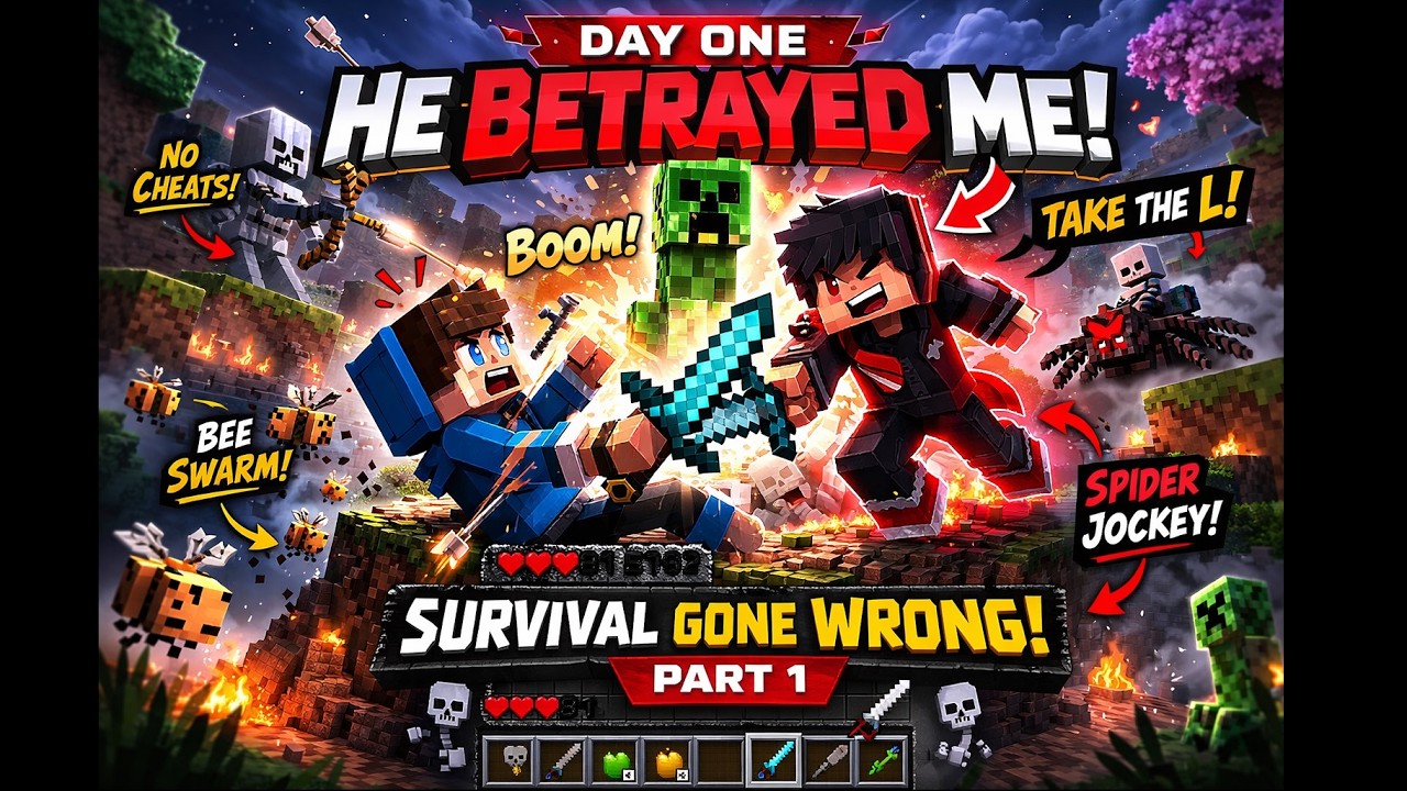 Creeper explosions, Skeleton aimbot, Spider jockey panic, Take the L spam and full friend betrayal