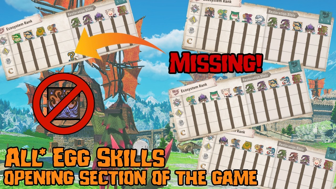 All Egg Skills/Habitat Restoration - First Area Monster Hunter Stories 3 (Demo Version No Namielle)