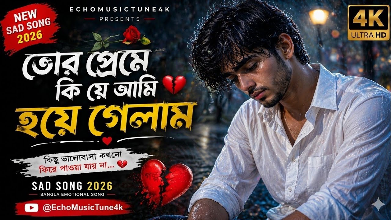 তোর প্রেমে কি যে আমি হয়ে গেলাম 🥀 | Sad Song 2026 | Bangla Emotional Song 💔@EchoMusicTune4k 