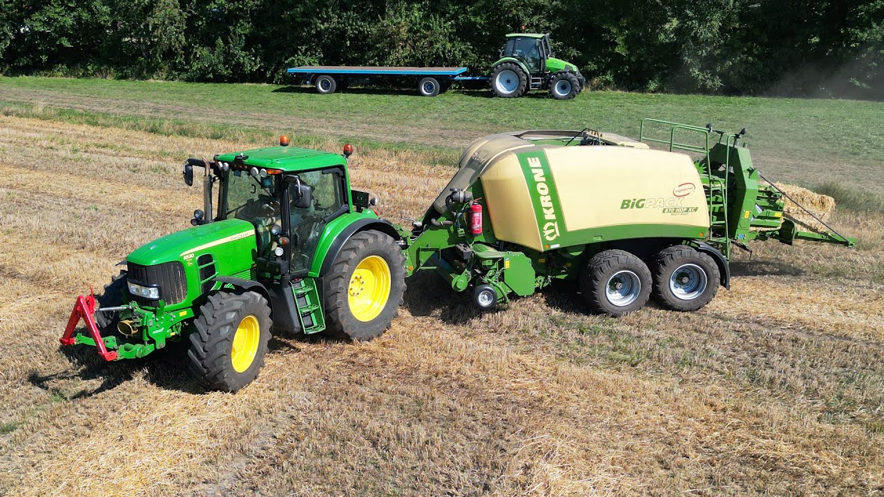 Pressing Straw Bales | John Deere 6530 + Krone BiG Pack | Pater | 2022