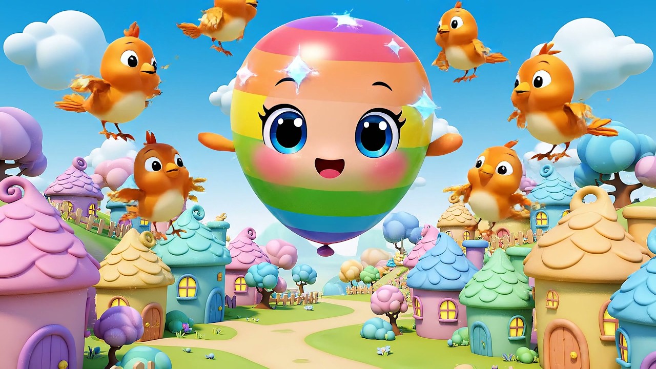 El Globo Arcoíris Flota Hacia Arriba | Canciones de Colores y Conceptos para Niños