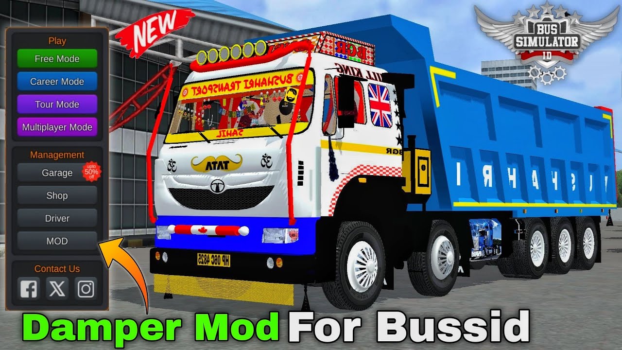 How To Add Bussid Tata Dumper mod For Bussid Bus Simulator Indonesia | BG TATA 4825 Tipper