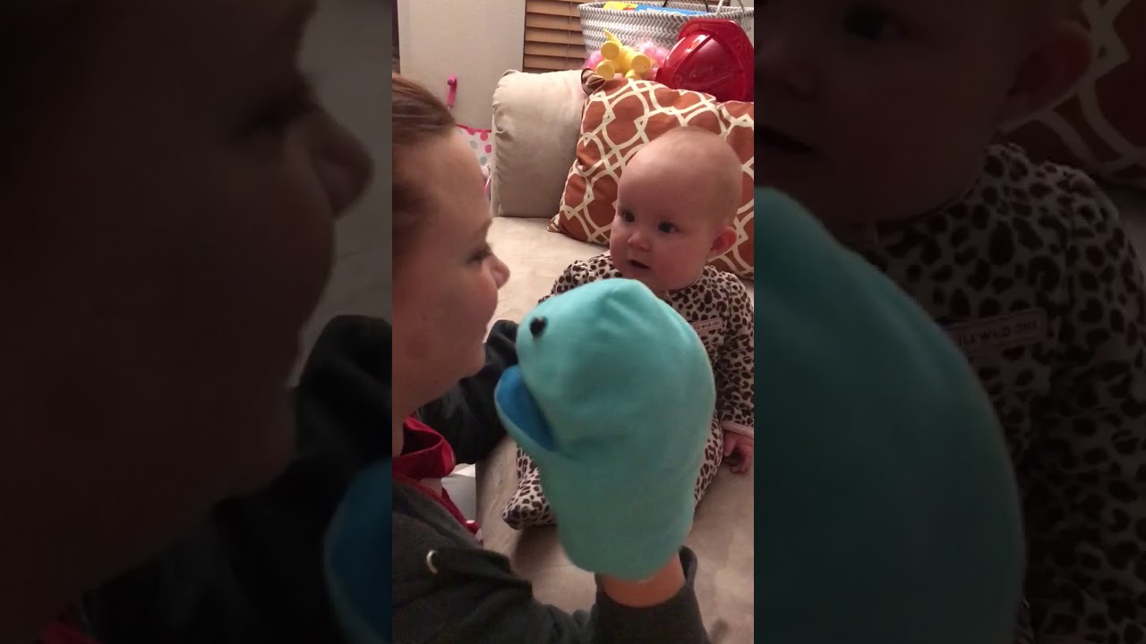 Baby Violet Laughing at a Hand Puppet