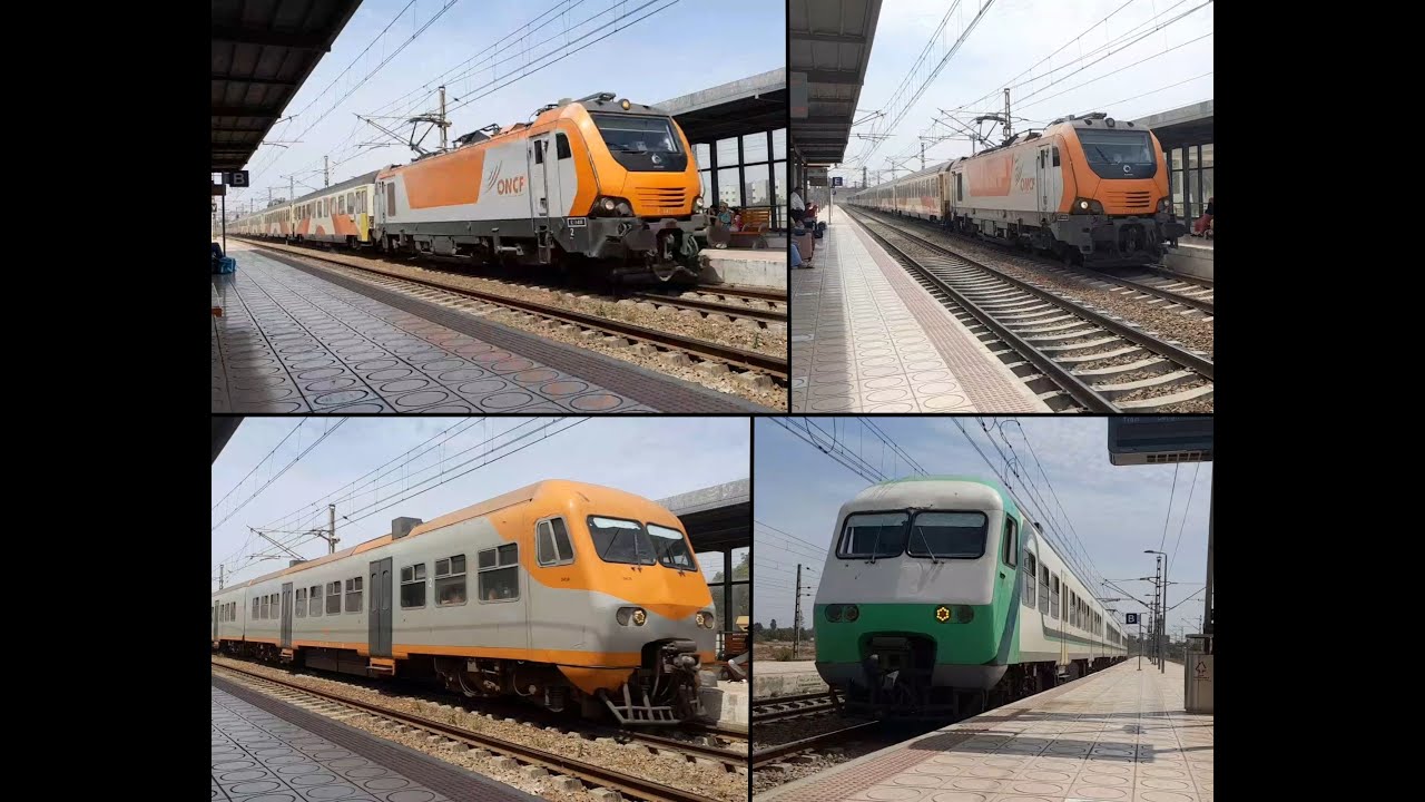 Compilation des trains ONCF en vitesse filmée à la gare de Bouskoura.