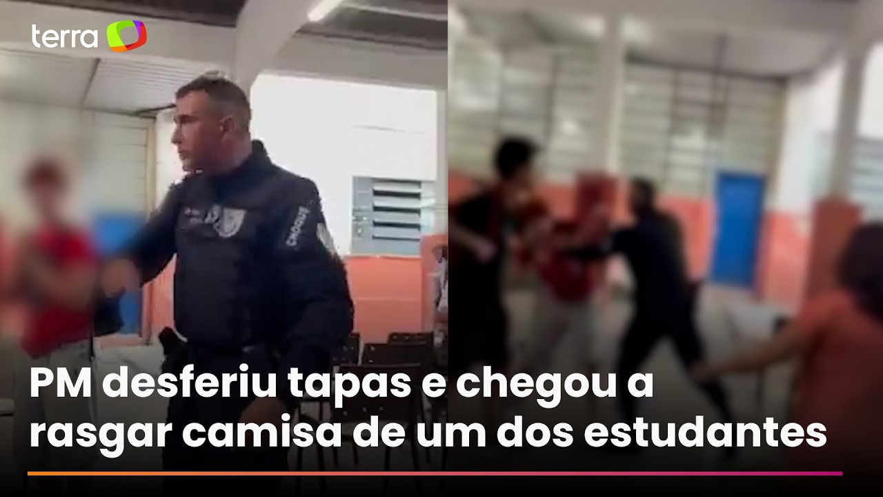 V&iacute;deo mostra policial militar agredindo alunos em escola estadual no Rio